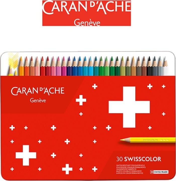 Caran d`Arche CARAN D'ACHE Creioane Swisscolor, cutie metalica, 30 buc.