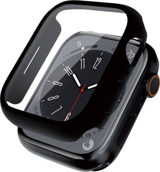 Carcasă Crong Crong Hybrid Watch - Carcasă din sticlă Apple Watch de 41 mm (negru)