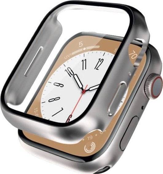 Carcasă Crong Crong Hybrid Watch - Carcasă din sticlă Apple Watch de 41 mm (Starlight)