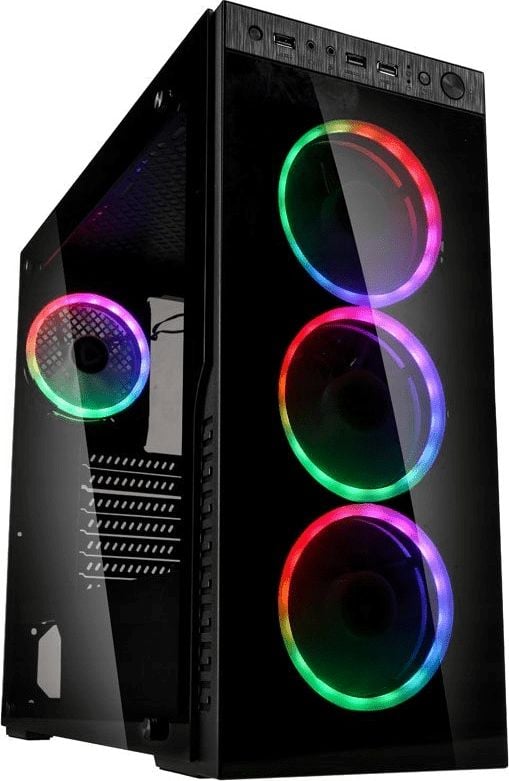 Carcasa PC Kolink Horizon RGB Midi-Tower, Micro ATX, Mini ITX, ATX, Negru