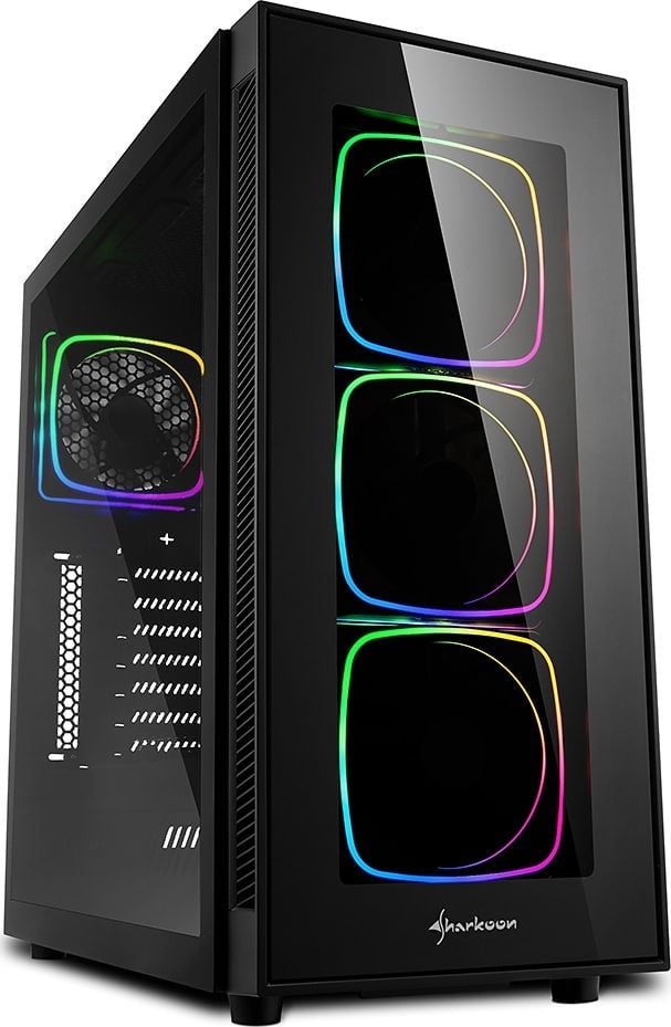 Carcasa Sharkoon TG6 RGB, Mid-Tower, fara sursa, ATX, Black