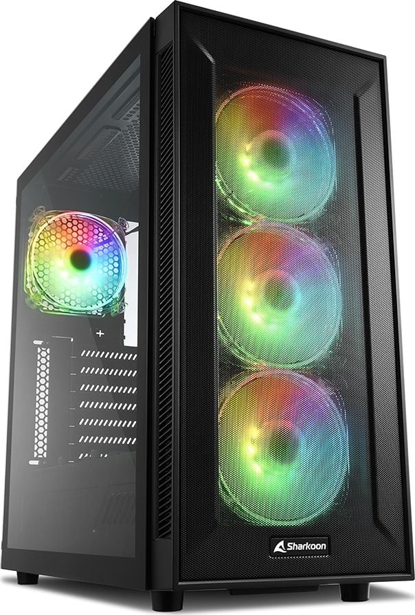 Carcasa Sharkoon TG6M RGB, Mid-Tower, fara sursa, ATX, Black