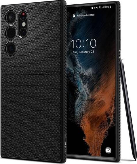 Carcasa Spigen Liquid Air compatibila cu Samsung Galaxy S22 Ultra Matte Black