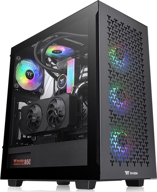 Carcasa Thermaltake V350 TG Air ARGB, Tempered Glass, Mid-Tower, Negru