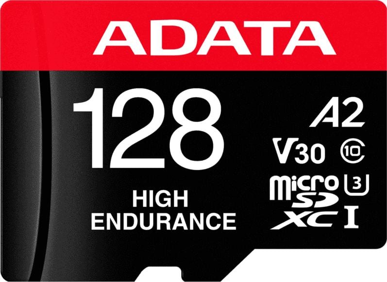 Carduri memorie - Card de memorie ADATA Endurance, MicroSDXC, 128GB, UHS-I V30, 100MB/s, Class 10 + Adaptor