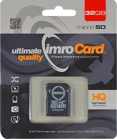 Card de memorie Micro Secure Digital Imro 32GB Clasa 10 Uhs-1 (citire/scriere 43/85mbs)