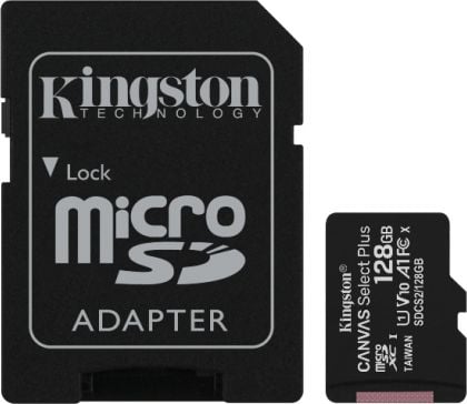 Card de memorie MicroSD Kingston Canvas Select Plus SDCS2/128GB, 128GB, 100MB/s, cu adaptor