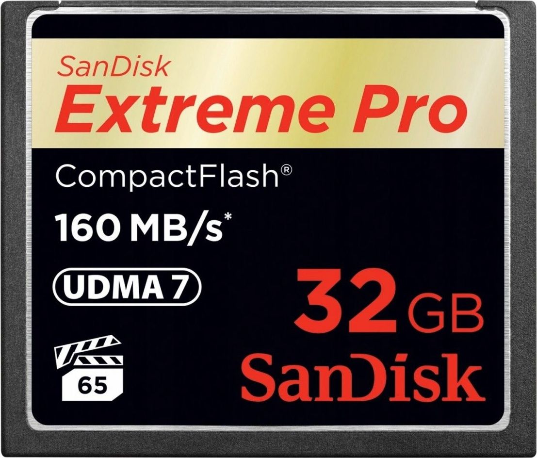 Card de memorie SANDISK Extreme PRO, CompactFlash, 32GB VPG-65, 160 Mb/s