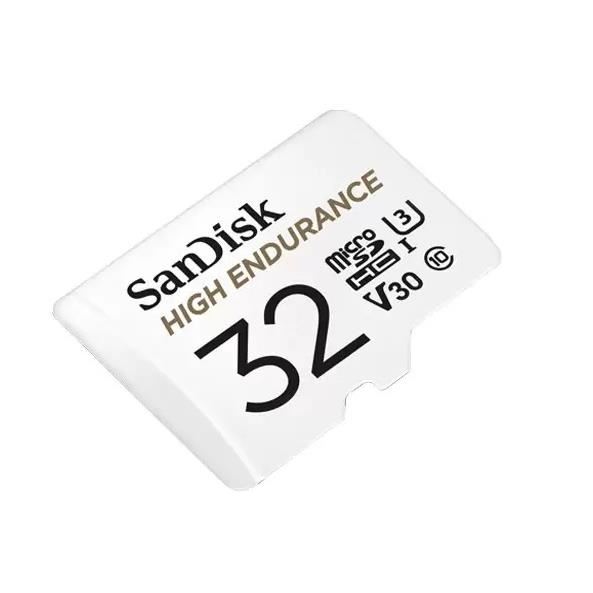 Card de memorie SanDisk microSDXC High Endurance, 32GB, V30, 4K, Full HD + Adaptor