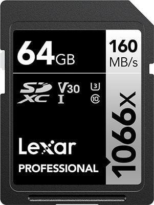 Card Lexar Professional 1066x SDXC 64GB Clasa 10 UHS-I/U3 V30 (LSD1066064GBNNNG)