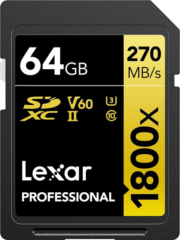 Card Lexar Professional 1800x SDXC 64GB Clasa 10 UHS-II/U3 V60 (LSD1800064G-BNNNG)