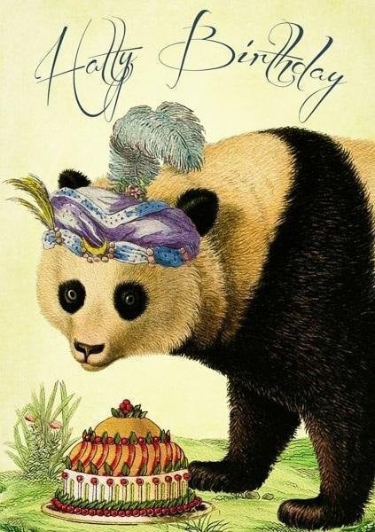 Card Madame Treacle B6 cu plic pentru ziua de naștere a panda