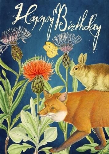 Card Madame Treacle B6 cu plic Ziua de naștere Vulpe și Iepure