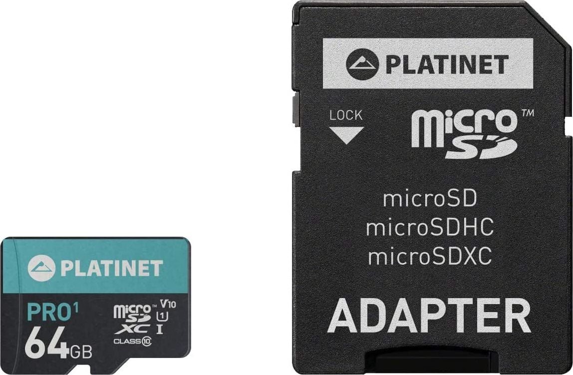 Card MicroSDXC Platinet 64 GB Clasa 10 UHS-I/U1 V10 (PMMSDX64UI / 43998)