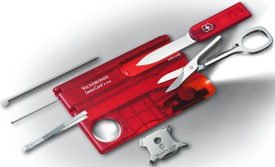 Card multifunctional Victorinox 0.7300.T Lite Ruby,Rosu