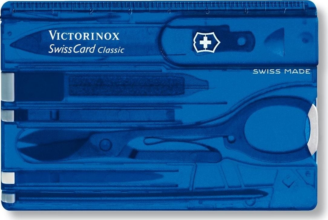 Card multifunctional Victorinox SwissCard Classic albastru transparent 0.7122.T2