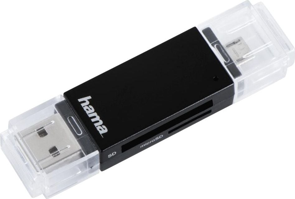 Card reader Hama 181056, microUSB, USB, 480Mbit/s, Negru