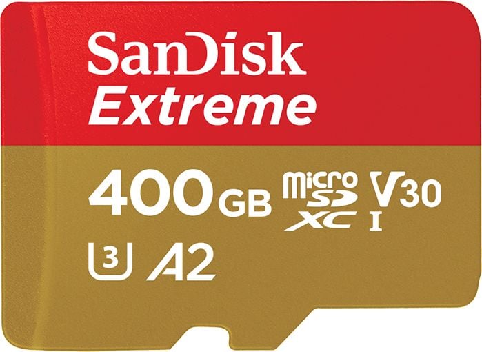 Carduri memorie - Card Sandisk EXTREME microSDXC 400GB 160Mbs A2 Clasa 10 V30 UHS-I U3 cu adaptor SD