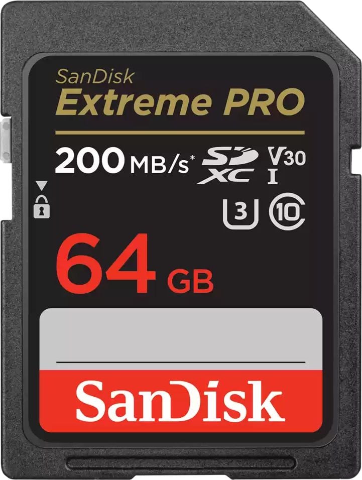 Card SanDisk Extreme PRO SDXC 64GB Clasa 10 UHS-I/U3 V30 (SDSDXXU-064G-GN4IN)