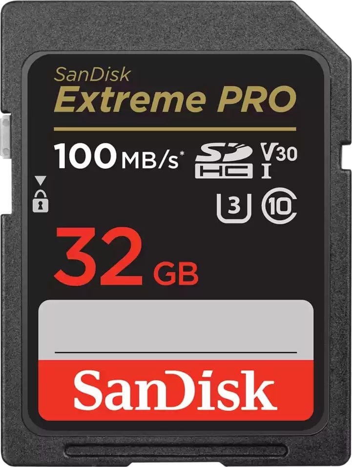 Card SDHC SanDisk Extreme PRO de 32 GB clasa 10 UHS-I/U3 V30 (SDSDXXO-032G-GN4IN)