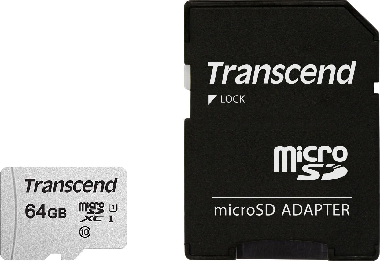 Card Transcend 300S MicroSDXC 64GB Clasa 10 UHS-I/U1 (TS64GUSD300S-A)