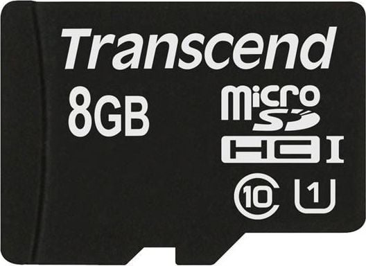 Card Transcend Premium MicroSDHC 8GB Clasa 10 UHS-I/U1 (TS8GUSDCU1)