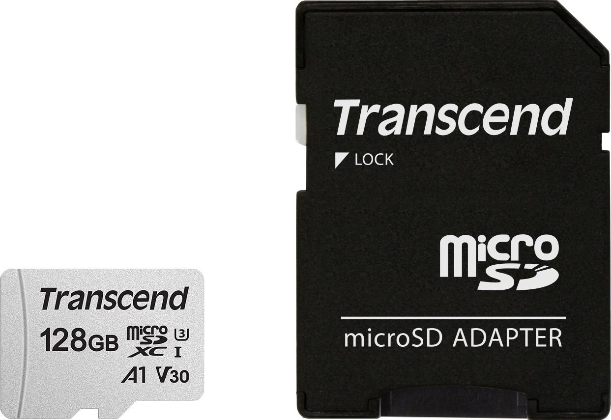 Carduri memorie - Card Transcend TS128GUSD300S-A, MicroSDXC, 128 GB, Class 10, UHS-I/U3 A1 V30