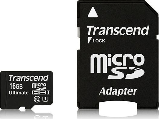 Card Transcend Ultimate 600x MicroSDHC 16GB clasa 10 (TS16GUSDHC10U1)