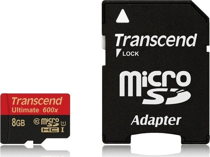 Card Transcend Ultimate 600x MicroSDHC 8GB clasa 10 (TS8GUSDHC10U1)