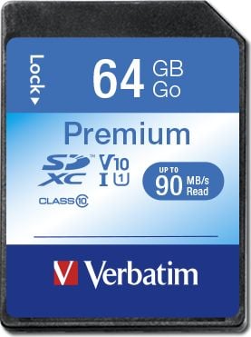 Card Verbatim Premium SDXC 64GB Clasa 10 UHS-I/U1 (44024)