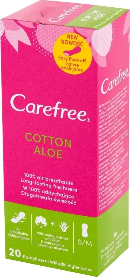 Carefree Carefree Cotton Aloe Slip liners 1 pachet - 20 buc