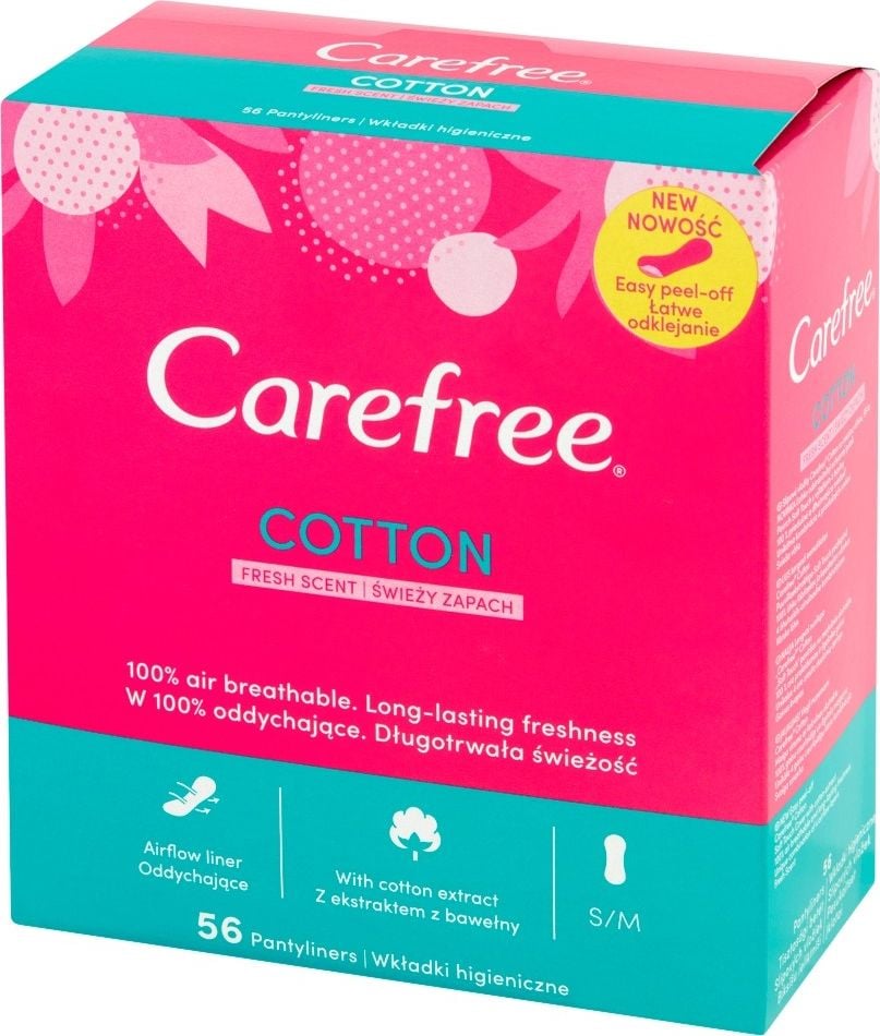 Carefree Panty Bumbac Fresh Scent - parfum proaspat 1op.-56szt