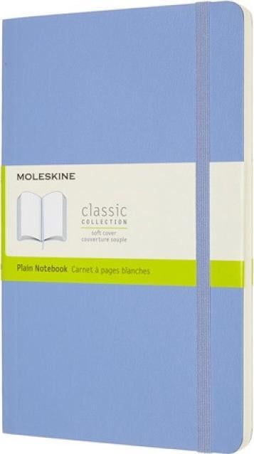 Carnet Moleskine MOLESKINE Classic L (13x21 cm) simplu, copertă moale, albastru hortensie, 240 pagini, albastru