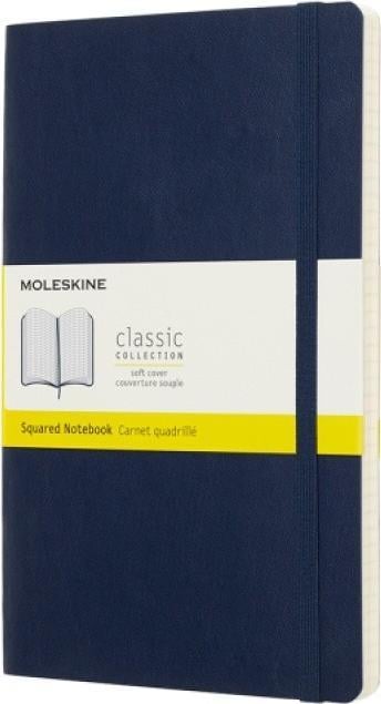 Carnet Moleskine MOLESKINE L (13x21cm) carouri, copertă moale, albastru safir, 192 pagini, albastru