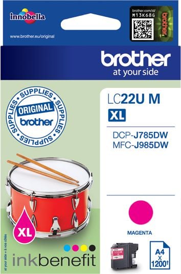 Cartus cerneala Brother LC22UM, 1200 pagini, Magenta