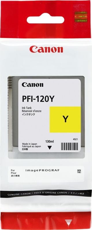 Cartus cerneala canon pfi-120y yellow capacitate 130ml pentru canon tm, Galben