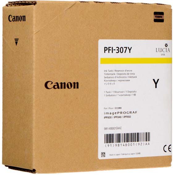 Cartus cerneala Canon PFI-307Y, galben, capacitate 330ml - CF9814B001AA