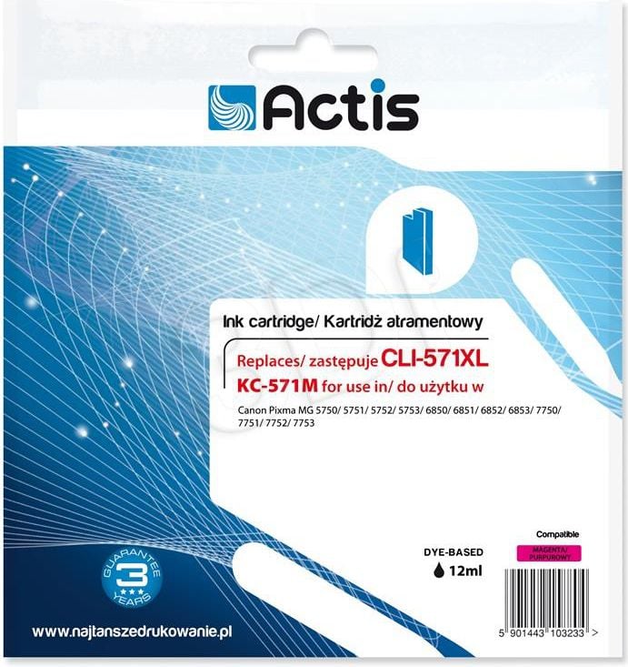 Cartus compatibil Canon CLI-571XL Magenta, 12 ml, Actis