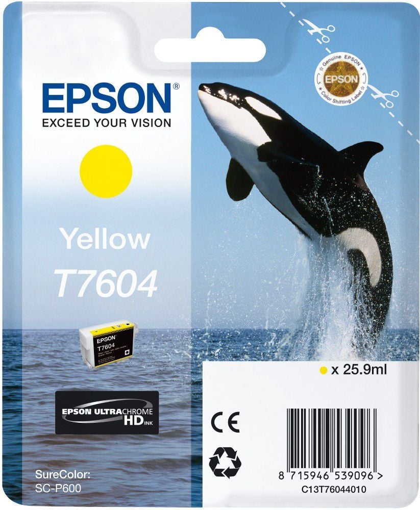 Cartuș de cerneală Epson T7604 galben UltraChrome HD (C13T76044010)