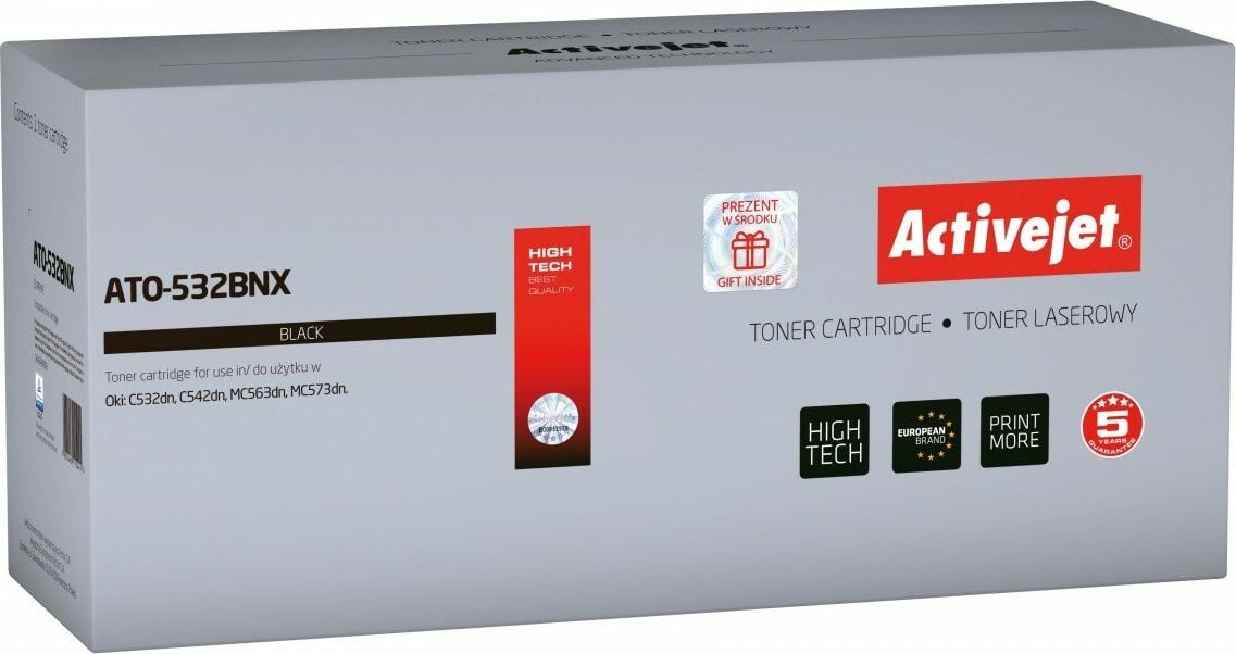 Cartuș de toner Activejet ATO-532BNX Negru Compatibil cu 46490608 (ATO-532BNX)