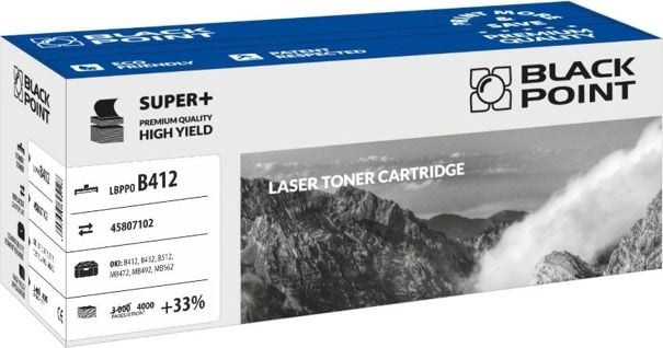 Cartuș de toner Black Point LBPPOB412 Negru compatibil cu 45807102 (LBPPOB412)