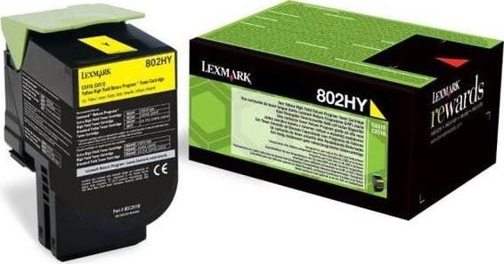 Cartuș de toner Lexmark 80C2HY0 Galben Original (80C2HY0)