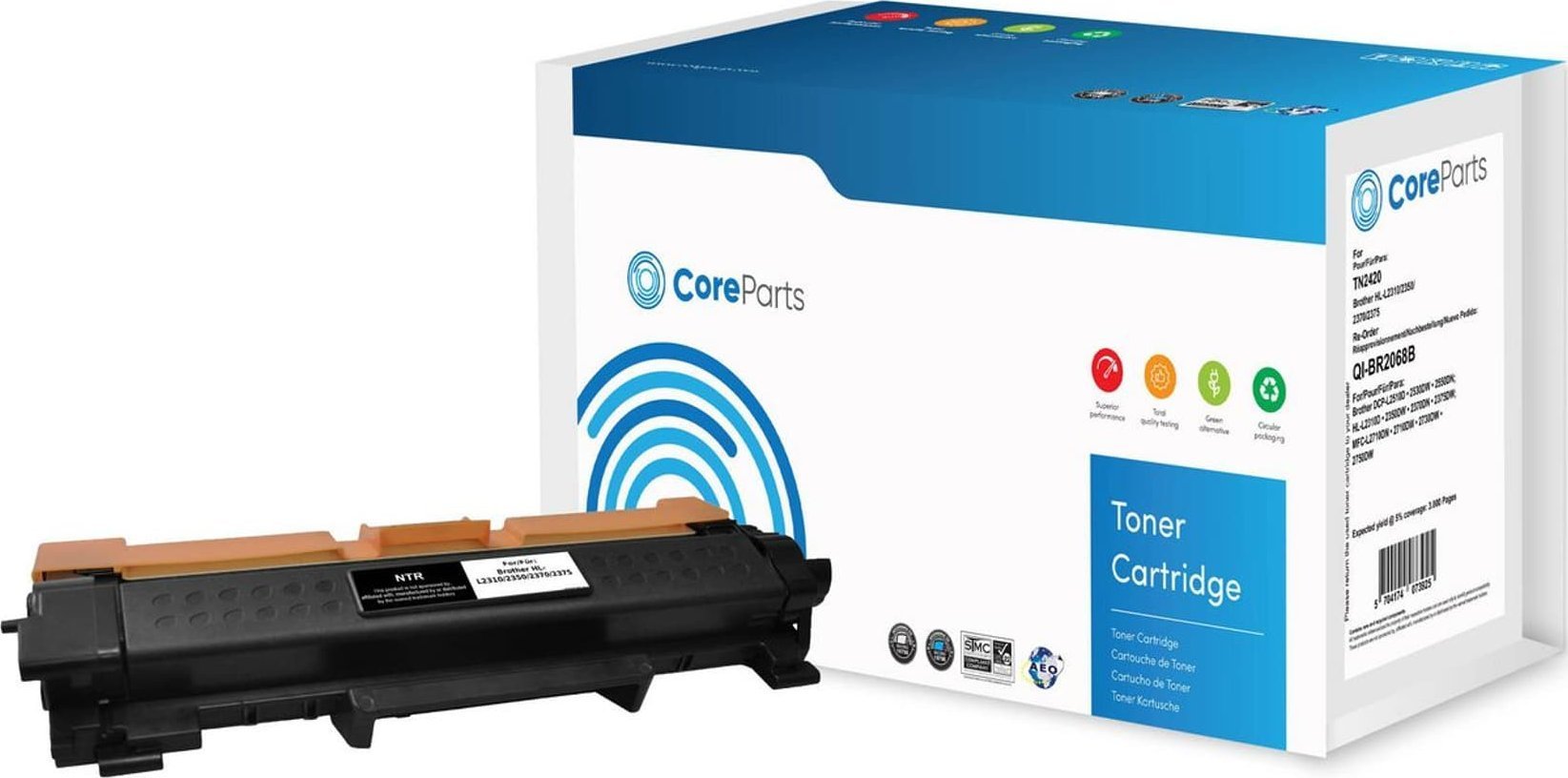 Cartuș de toner negru CoreParts compatibil TN2420 (QI-BR2068B)