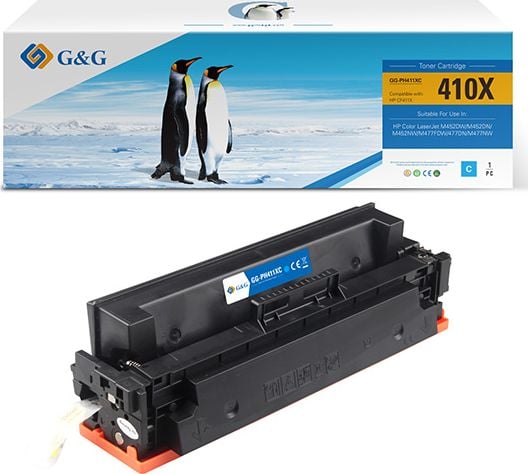 Cartus Toner G&G compatibil cu HP CF411X, 5000 pag, cyan