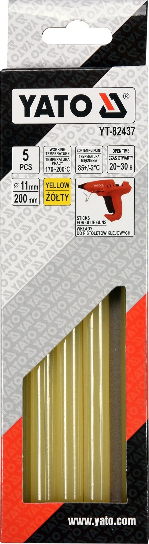 Cartușe lipici galben 11.2 x 200mm 5p. (YT-82437)