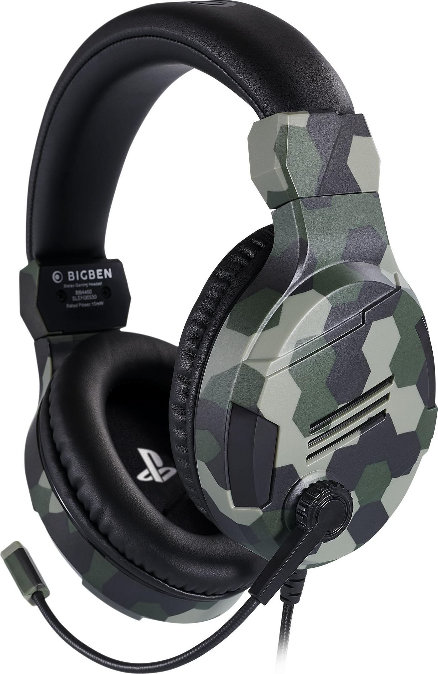 Casca Gaming Stereo BigBen Headset Licenta Sony PlayStation, PC, Jack 3.5mm, Cablu 1.2m, Camo