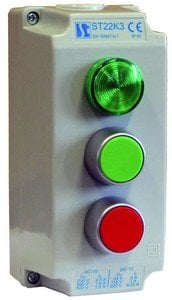 Caseta de control cu ​​3 găuri cu lumină verde 230 - ST22K36-1