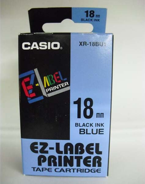 Bandă XR-18BU1, imprimare negru / suport albastru, laminat, 8m, 18mm