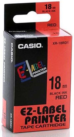 Banda XR-18RD1, imprimarea negru de baza / rosu, laminat, 8m, 18mm