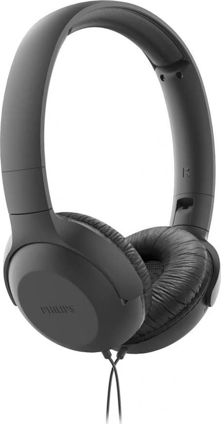 Casti Audio On-Ear Philips, TAUH201BK/00, cu fir, Microfon, Negru